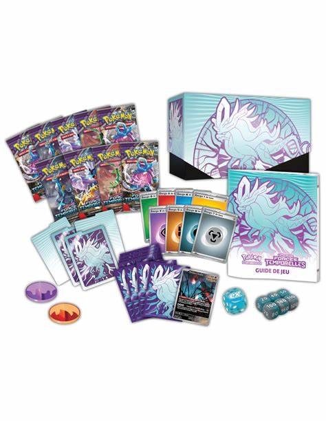 Contenu du Coffret Dresseur d’Élite Forces Temporelles – Boosters et accessoires